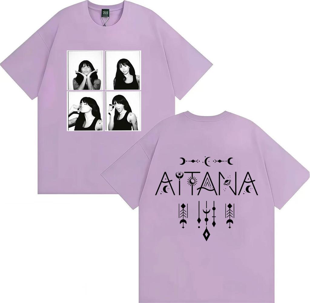 Trendy Aitana Graphics TShirt Men Women Pop Double Sided Print Summer Streetwear Cotton T Shirt Casual Tops Fans Gift Streetwear