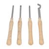 4PCS Lathe Turning Tool Set Removable Wooden Handle Incisive Hard Alloy Steel Lathe Tool for Woodworking Removable Turning Tool
