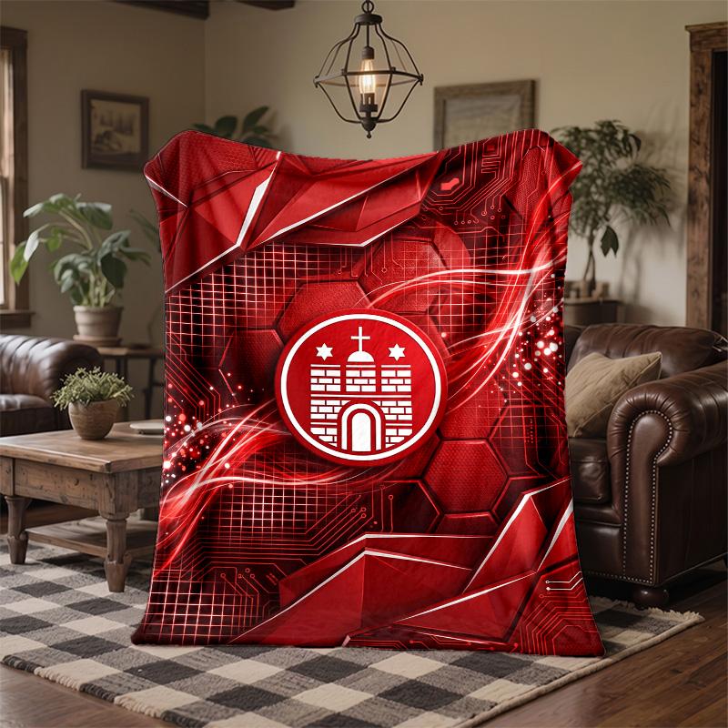 FC St. Pauli Football Print Flannel Blanket Soft Warm Sofa Bed Throw Blanket For Home Office Bedroom