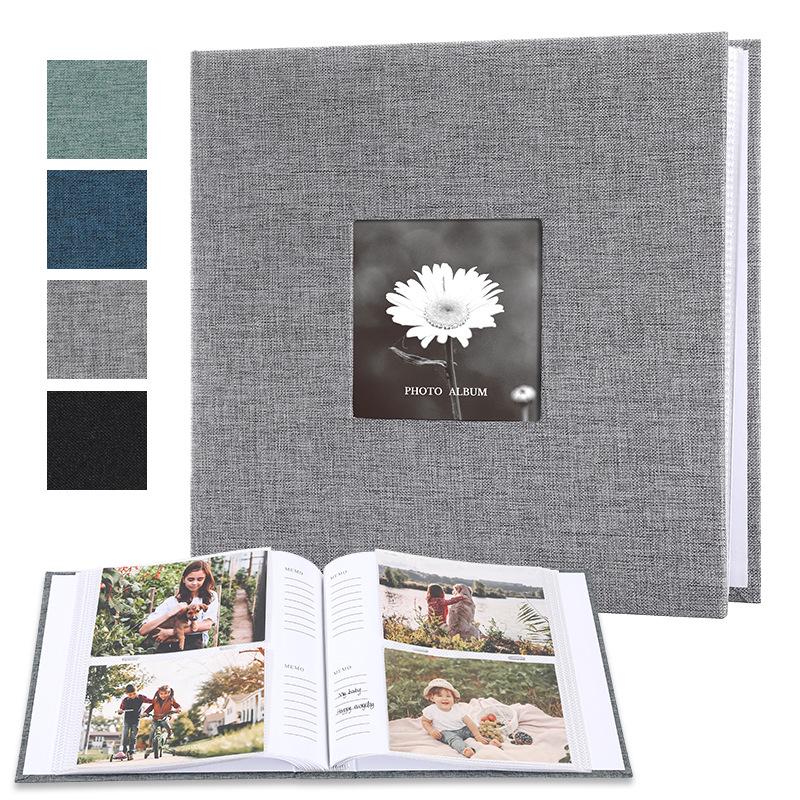 6-Zoll Leinen Fotoalbum mit Papiertaschen zur kreativen Aufbewahrung von Geschenken