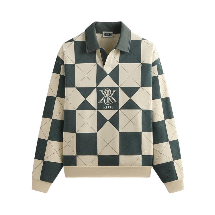 Kith Geo Quilted Nelson Rugby Sandrift Men Tops Cream KHM033258-104