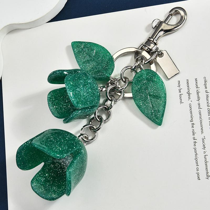 3D Excellent Rose Flower Pendant Keychian For Women Girls Backpack Bag Decoration Keyring 3/Color Handmade Key Chain Jewelry