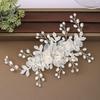 Koreansk Stil Blommig Hårkam Vattenpärla Silkesblomma Elegant Hårnål För Kvinnor Flickor Bröllop Metall Smycken Håraccessoarer