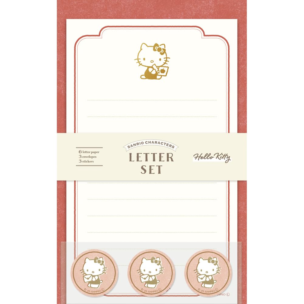 Furukawa Paper Letter Mini Letter Sanrio Characters Hello Kitty SS75 Co. Set, Foil-Stamped Set,
