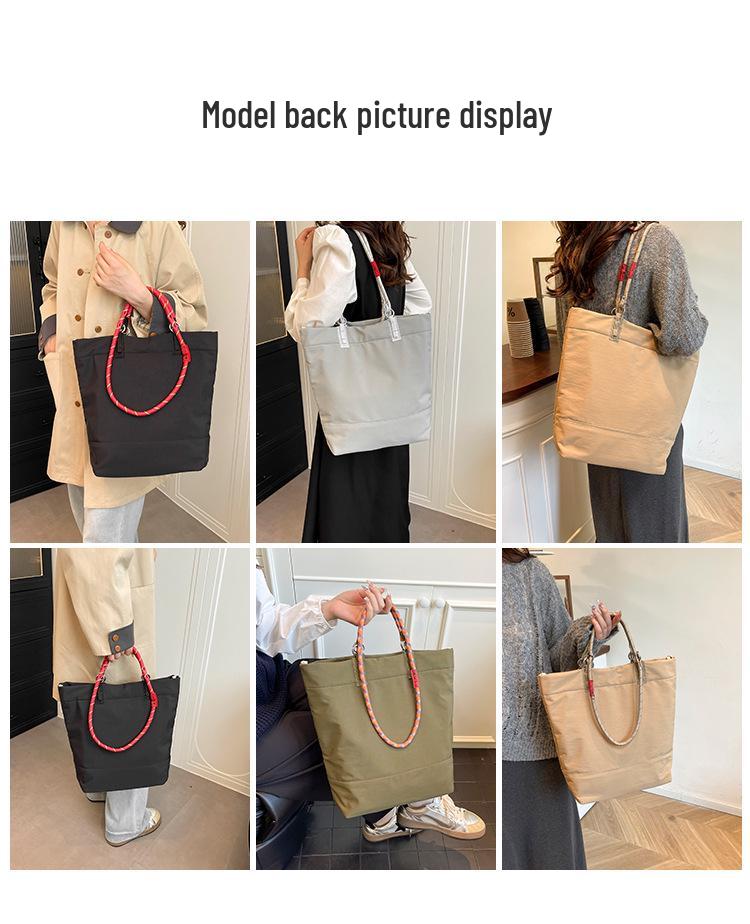 Women's Solid Color Nylon Crossbody Bag - Large Capacity, Versatile Handbag for Work and Commute