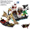 NEW Medieval Pirates Series Eldorado Fortress Fortress Pirate 8 figures 2509pcs Model Building Blocks BricksToys For Kids 10320