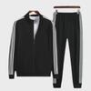 Men's and Women's Slim-Fit Sportswear: Stand-up Collar Running Suits, Versatile Two-Piece Sets for Spring and Autumn, Ideal for Couples.
