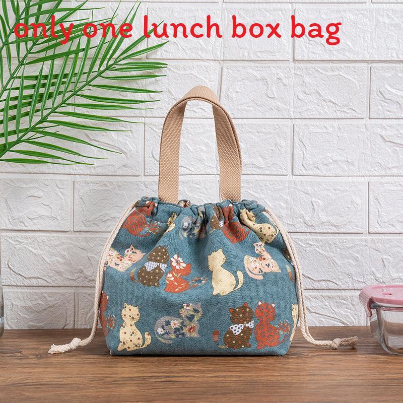 Japanese Lunch Box Bag Handheld Canvas Lunch Tote For Office And Picnics