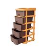Plastic Modular Drawer Storage Chest Of Drawers Organizer Storage Box, Large Stomo Racks For Multipurpose Anti-slip Shoes Organizers | Brown | 5 Layer