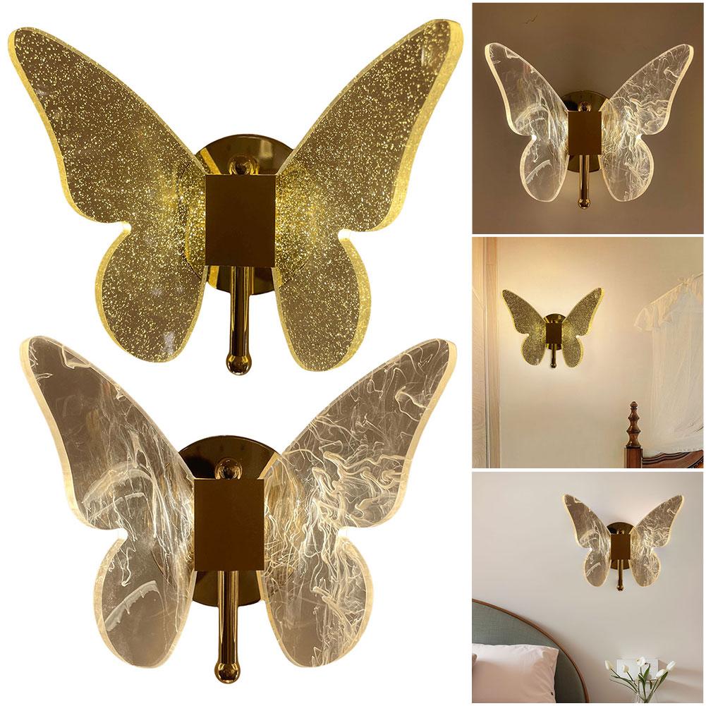Acrylic Butterfly LED Wall Light Fixture Dimmable Wall Mount Light Ceiling Lamp for Bedroom Living Room Hallway