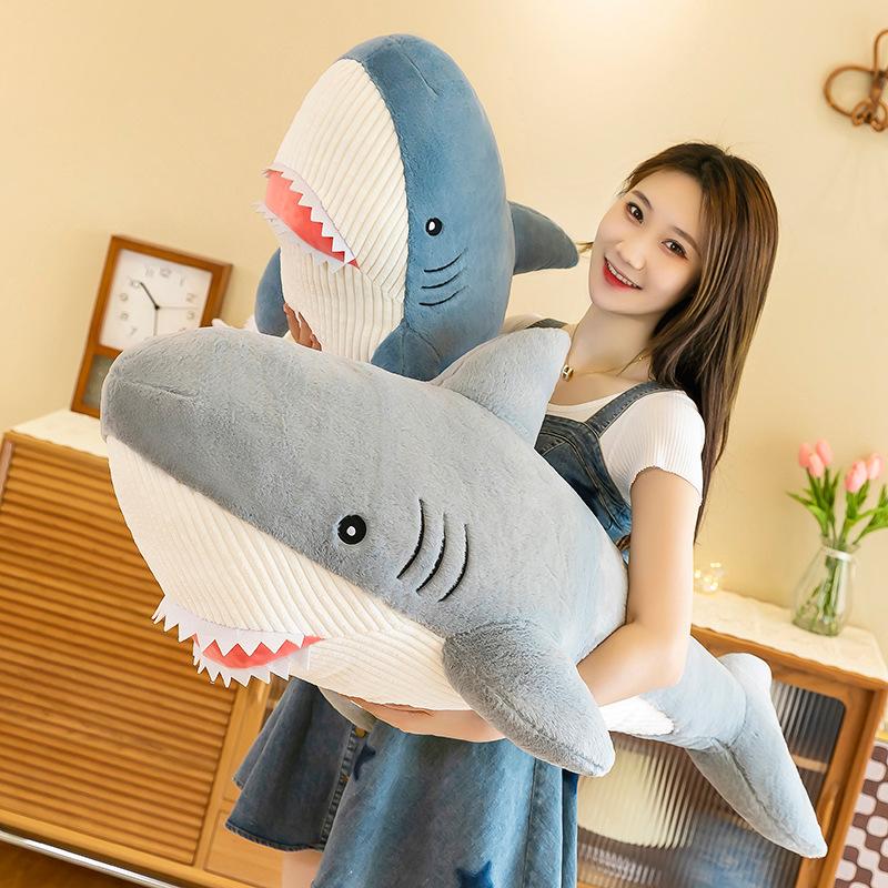 Big Mouth Shark Plush Toy Throw Pillow One Horned Whale Doll Bed Cushion Pillow Doll
