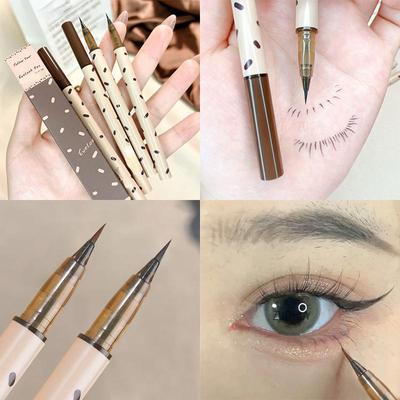 Lápiz delineador de ojos líquido ultrafino, gusano de seda, marrón, gris, mate, sombra de ojos de larga duración, resaltador, maquillaje en barra