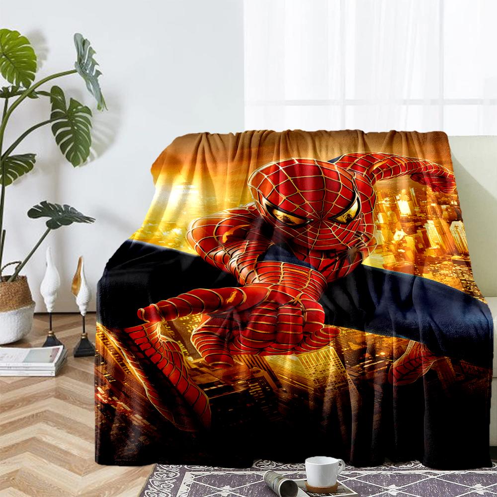 Spider Man Theme Printed Blanket - Perfect for Couch, Bed, Travel & Outdoor Use | Machine Washable, Cozy & Durable.