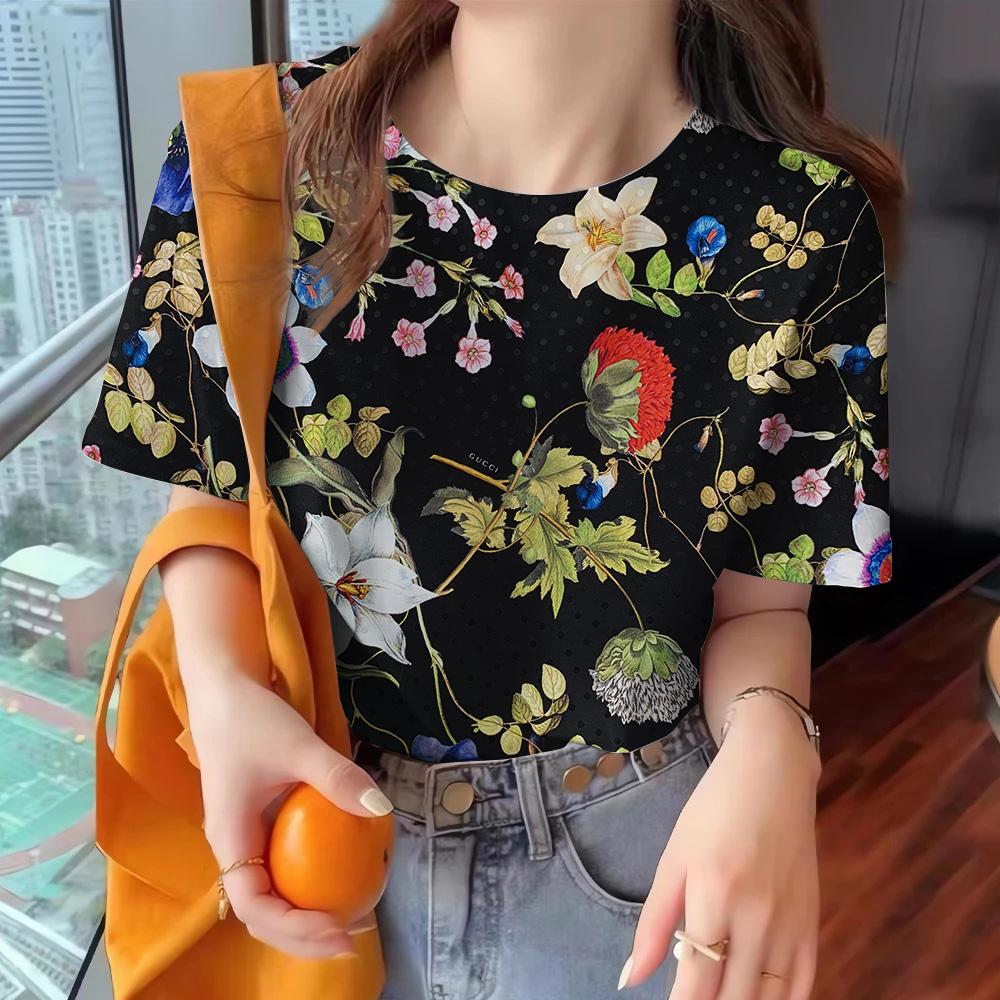 Women's Clothing Crew-neck Loose T-shirt Summer Breathable Short-sleeved Casual Comfortable Top Women's Stylish Elegant T-shirt