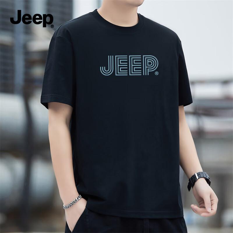 JEEP Men s Pure Cotton Casual Short-Sleeve T-Shirt L