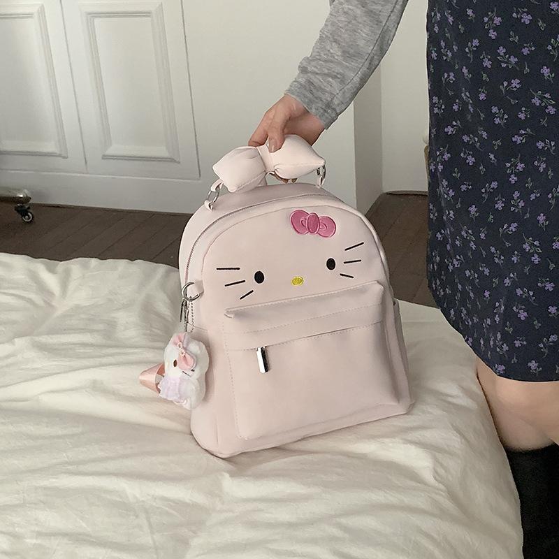 Schoolbag Japanese original cute bow kt cat large capacity backpack girl commuter backpack school bag woman