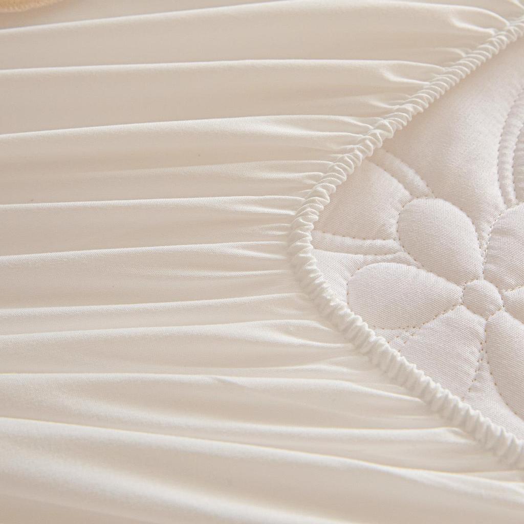Princess Style Wool Lace Bed Skirt Cover - Non-Slip All-Season Thickened Mattress Protector for Single Beds
