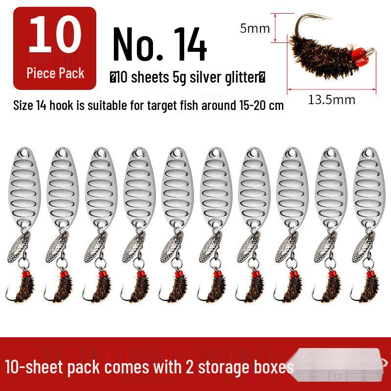 Modified Fly Fishing Hooks: Flat Vibration Spinner, Dragon Scale Micro Lures for Mandarin Fish & Crucian Carp