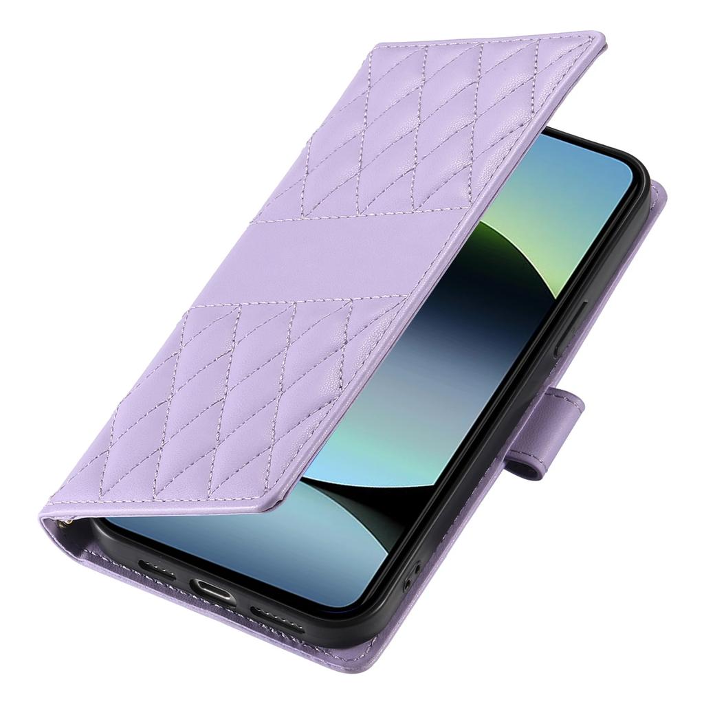 Crossbody Cards Solt Leather Wallet Case For Xiaomi POCO X7Pro X7 Pro X6 F7 F6 5G Grid Long Lanyard Book Flip Kickstand Cover
