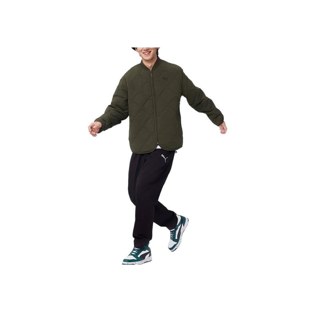 Puma Leichte Gepolsterte Einfarbige Mode Lässig Bequeme Jacke Herren Jacke Dunkeloliv 632291-70