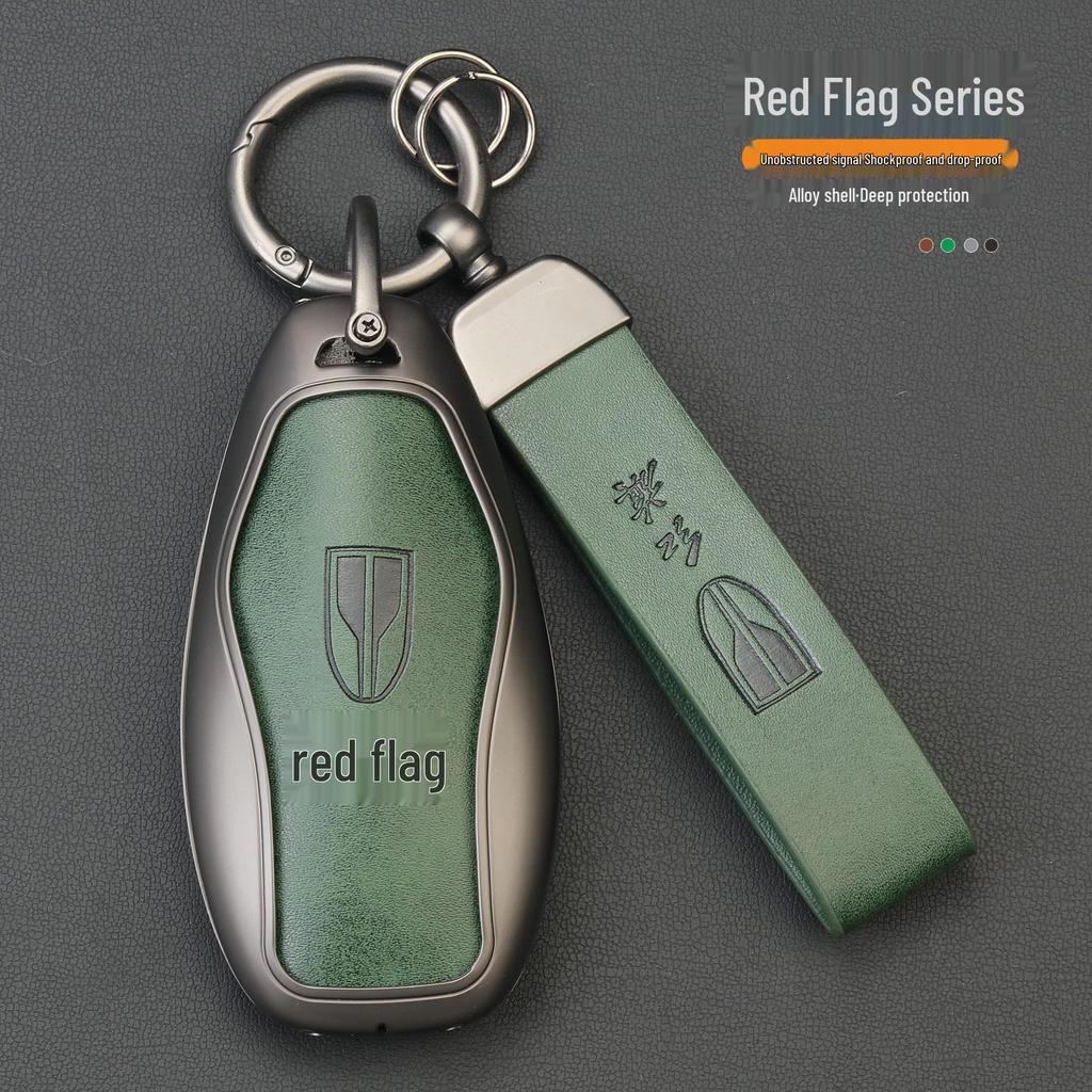 Leather Key Case for Hongqi HS5/H7/H5/HS7 - Alloy Protective Shell
