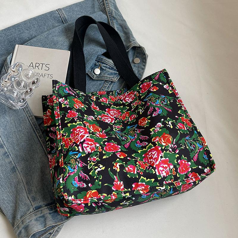 Northeast Ancient Style Floral Bag Ethnic Large Flower Fashionable Personality Large Capacity Handbag One Shoulder Tote Bag Women