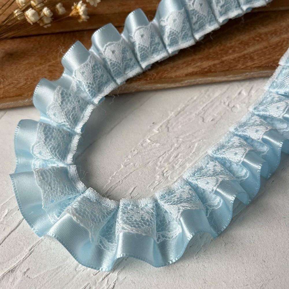 DIY 3meters Lace Ribbons Trim Handmade High-Grade Ruffled Farbic Trim Garment Dress Hem Pleated Sewing Material Lace Accessories