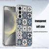 M-Moroccan Tile Phone Case For Samsung S24,30,21,22,23,20 FE,lite,PIus,Ultra,5G,Note,9,10 Transparent Cover