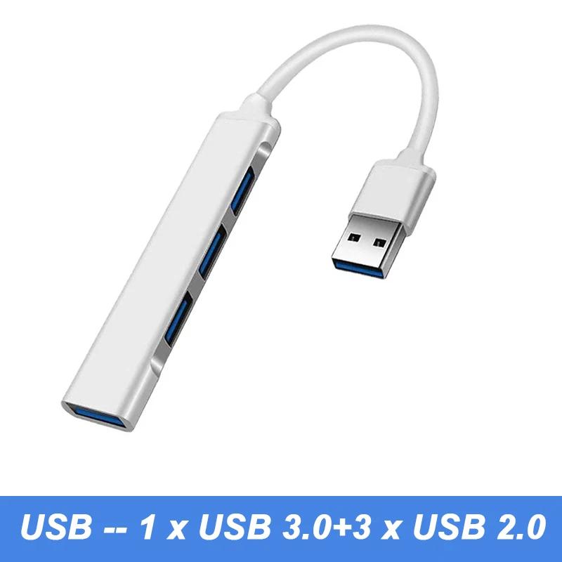 4 Port USB 3.0 Hub USB Hub Type C Dock Multi Splitter Adapter OTG Type C HUB for iPhone 15 Xiaomi Huawei Macbook Pro USB 3.0 2.0