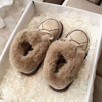 Snow Boots Women's Winter Long Plush Warm Cotton Shoes Thick Bottom Wool Cotton Shoes