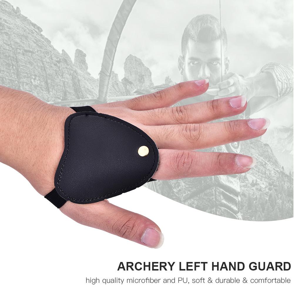Bogen    y Linke Hand Schutz PU  ive Handschuhe Schießen  or(Schwarz)