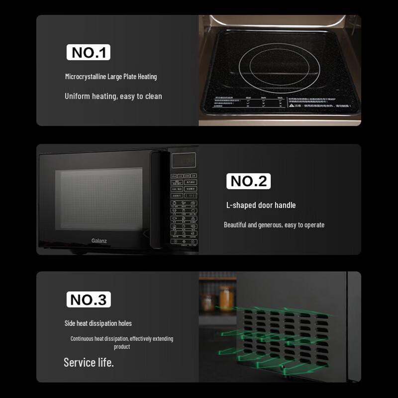 Galanz 23L Lightwave Microwave & Grill Oven CN plug (adapter included)