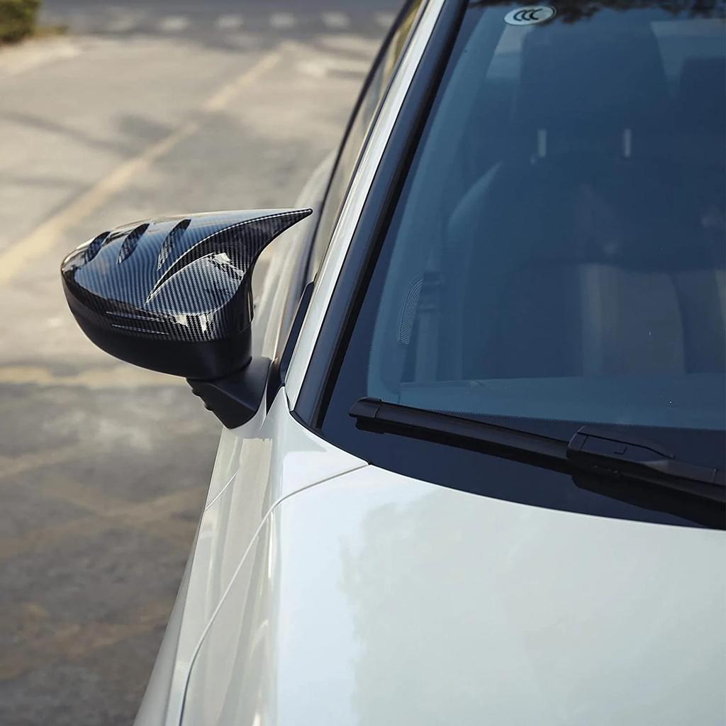 2pcs Carbon Fiber Pattern Rearview Side Mirror Cover Cap Cover Protector Molding Trims Decoration For Honda Civic 11th Gen 2022