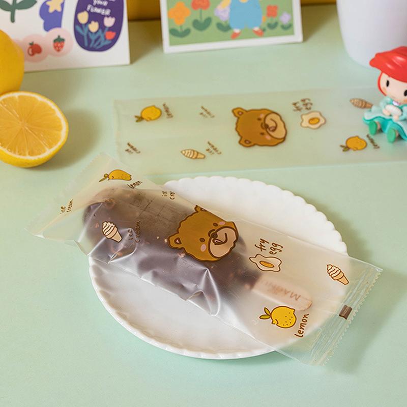 50Pcs/Set Cartoon Food Grade Ice Pop Bags Disposable Plastic Popsicle Bags Freeze Treat Storage Transparent Ice Popsicle Mold Ba