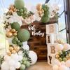 Zielony Srebrny Girlanda Balonowa Łuk Łańcuch Ślub Urodziny Dekoracja Balonowa Balony na Przyjęcie Urodzinowe Dla dzieci Dekoracja Baby Shower