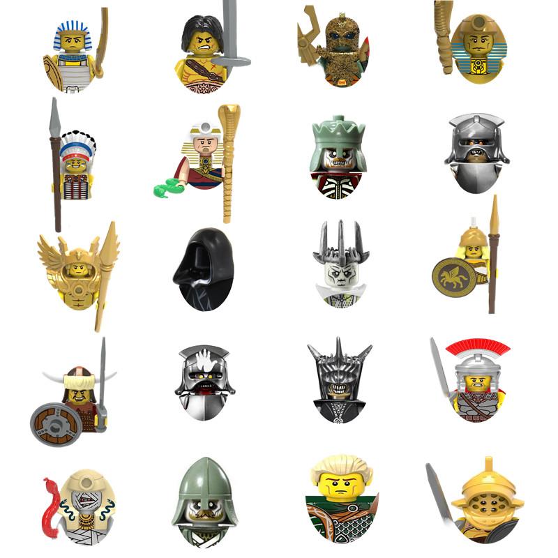 Medieval Military War Soldier Doll Building Block Spartan Soldier Crusader Roman Knight Weapon Sword Helmet Children's Toy Gifts