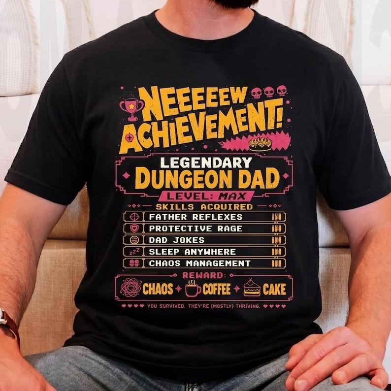Legendary Dungeon Dad Shirt, New Achievement Fathers Day Tee XL