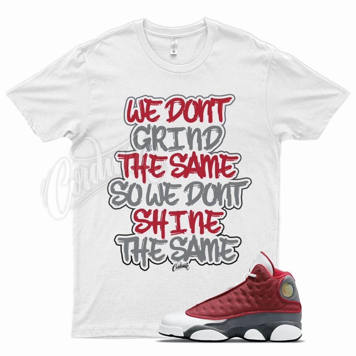 White GRIND T Shirt for J1 13 Gym Red Flint Grey XL