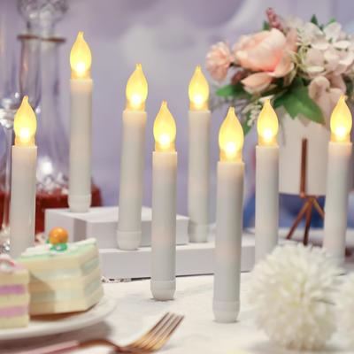 Candele Senza Fiamma 12 Pezzi Candele a LED 6,9 Pollici Candele a Batteria Candele Affusolate per Festa Aula Chiesa Decorazione Compleanno