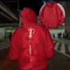 Japanese Guochao Panlong Samurai sword front and rear printed hooded sweater, red loose shoulder couple casual hoodie