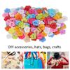 200pcs Flower Shape Two-Hole Sewing Buttons Colorful Plastic Buttons Flower Buttons  For DIY Crafts