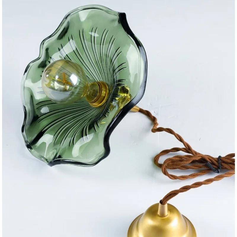 Nordic Style Simple LED Pendant Light Fixtures Bedroom Living Room Bar Colorful Glass Copper Hanging Lamp Lights Edison