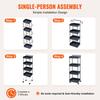 4-Tier Rolling Utility Cart, Kitchen Cart with Lockable Wheels, Multi-Functional Storage Trolley with Handle for Office, Living Room, Kitchen, Movable