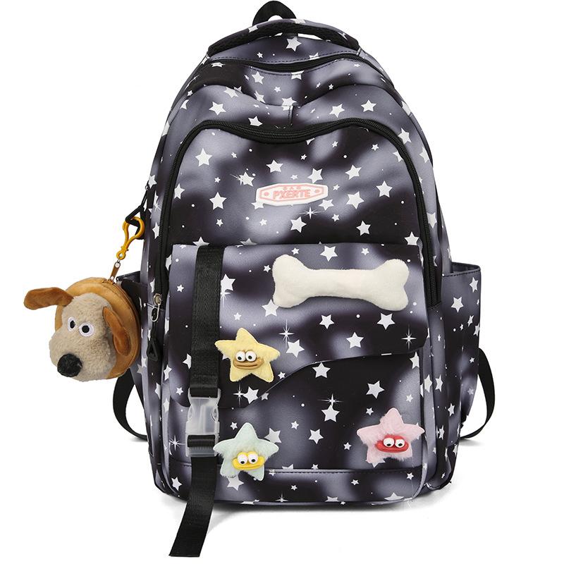 Middle School Student Schoolbag Stars Print Women's Backpack Water-Repellent Large Capacity Student Backpack
