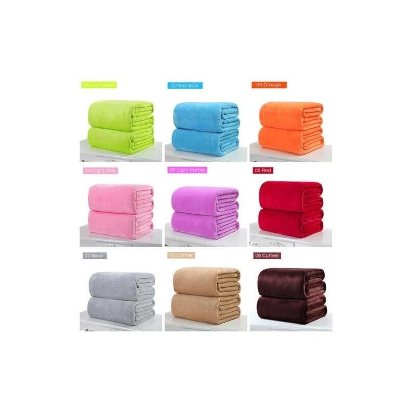 Soft Super Warm Solid Warm Micro Plush Fleece Blanket Throw Rug Sofa 1pc Bedding