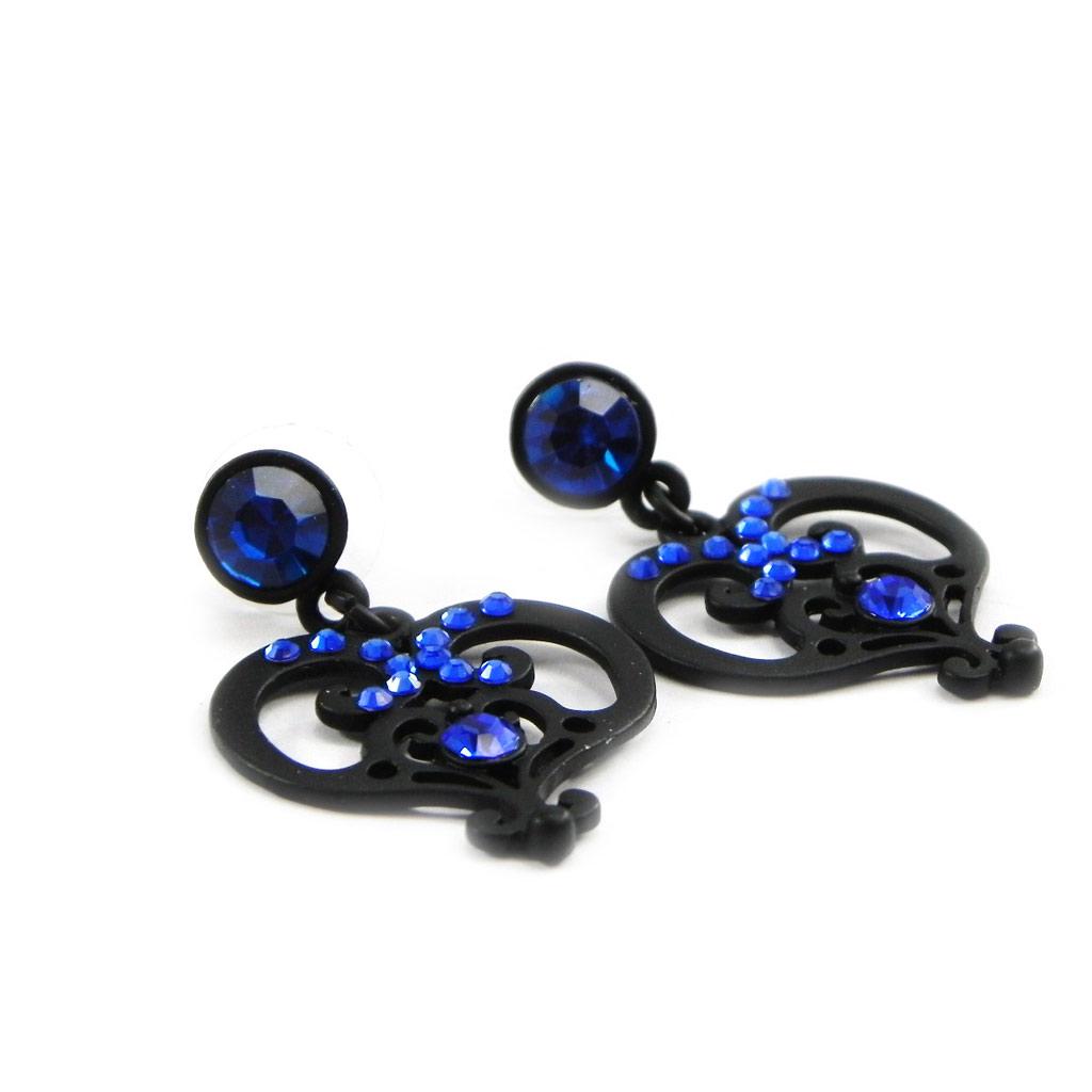 NOA [I1506] - Designer Earrings 'Sissi' Blue Black