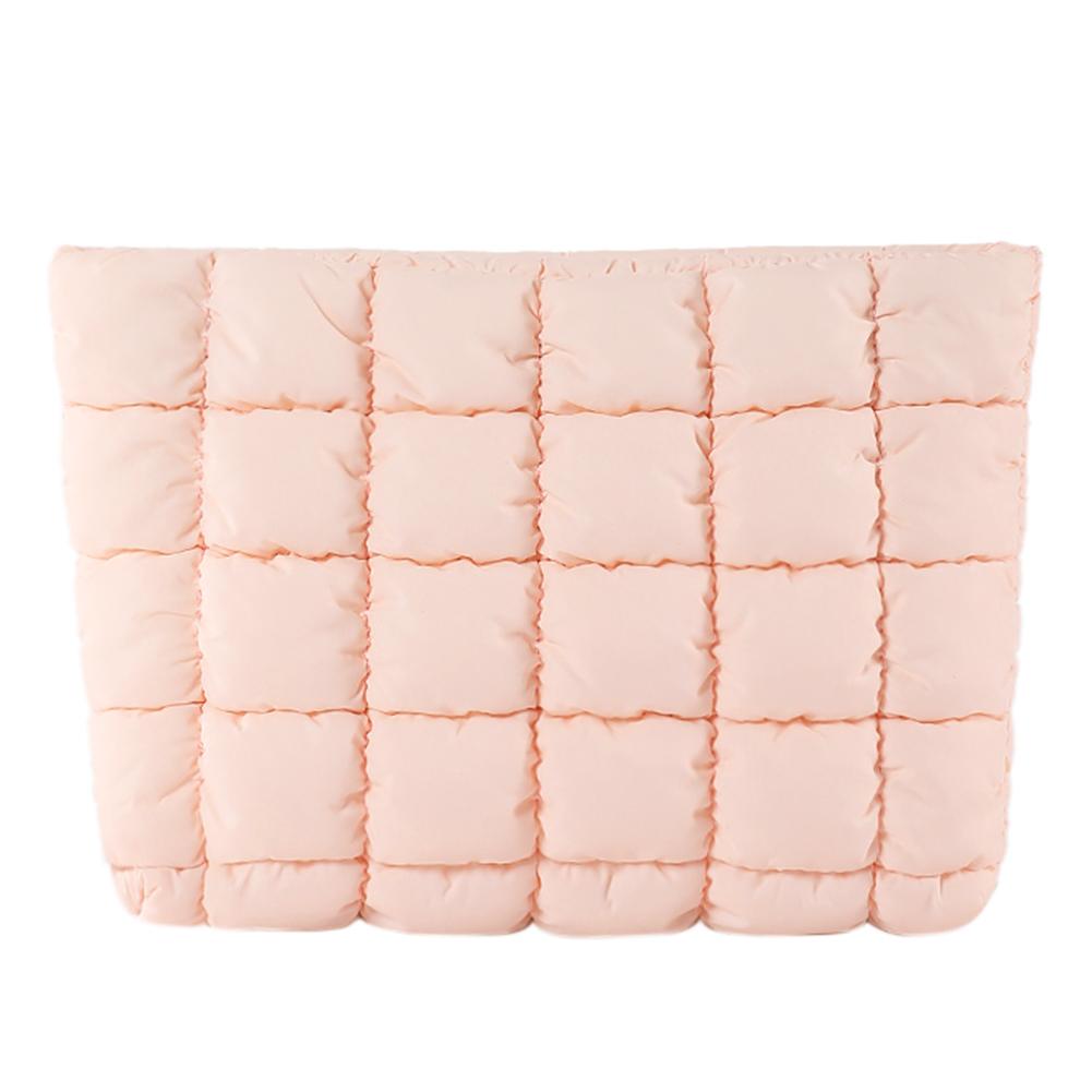 Quilted Travel Makeup Pouch Puffy Makeup Organizer Storage Bag with Zipper Cosmetic Organizer Case for Women and Girls
