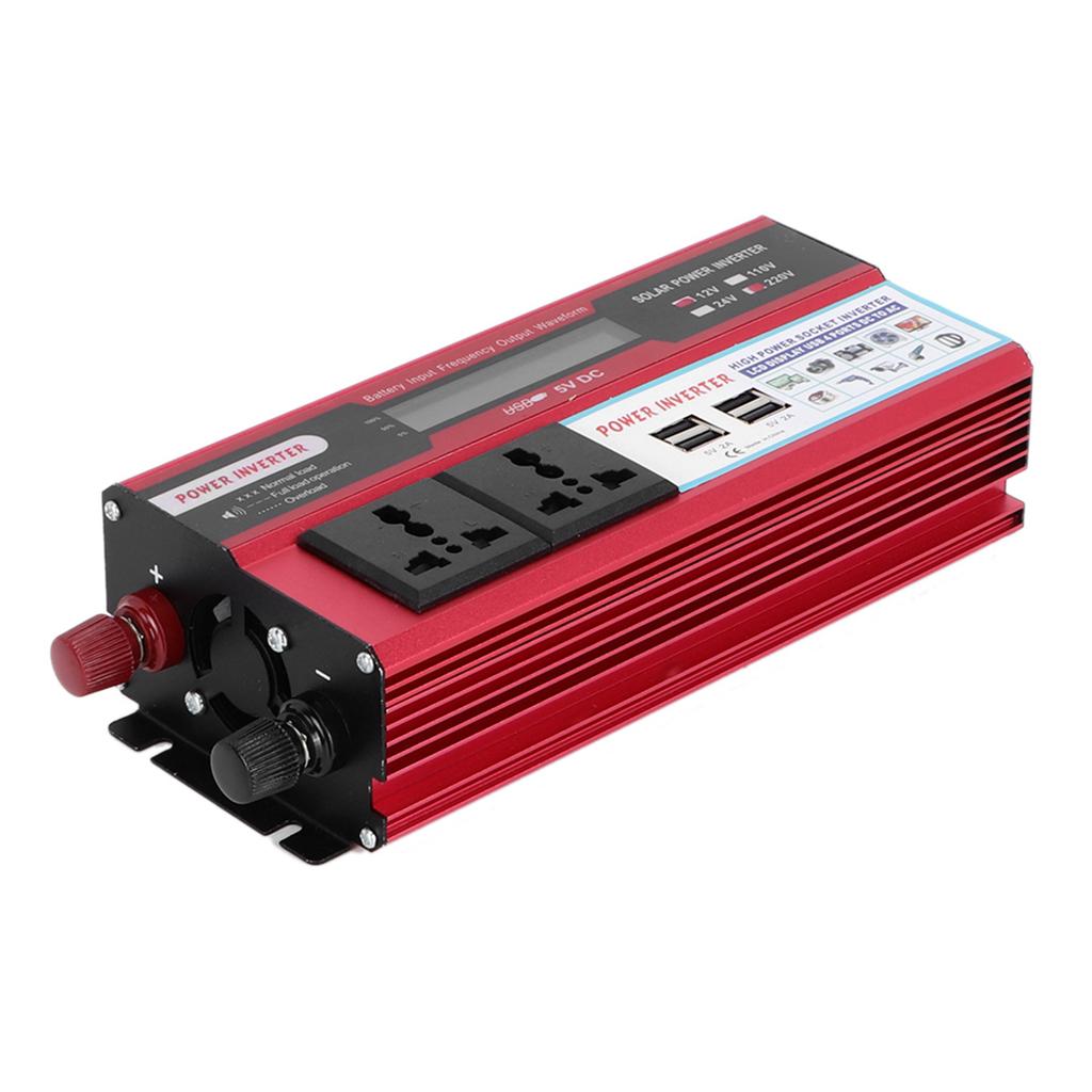 Car 750W Solar Power Converter Digital Display Phone 4 USB Charger