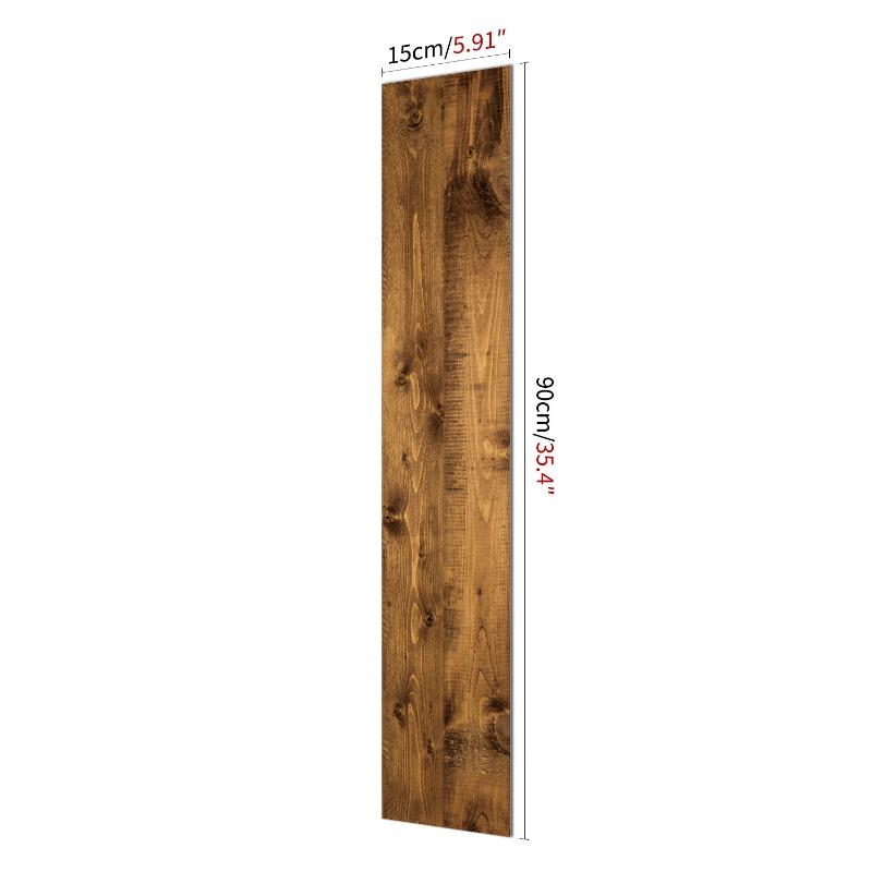 3D Selbstklebender dicker Holzmaserung Bodenaufkleber Tapete Wandaufkleber Wasserdicht Wohnzimmer Toilette Küche Heimdekor 15x90cm