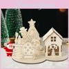Adorable Cartoon Style Christmas Wooden Cabin Puzzle For Kids Holiday Gifts And Decor